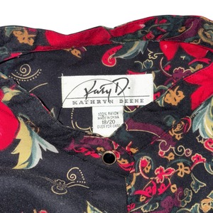 unknown vintage band collar rayon long shirt