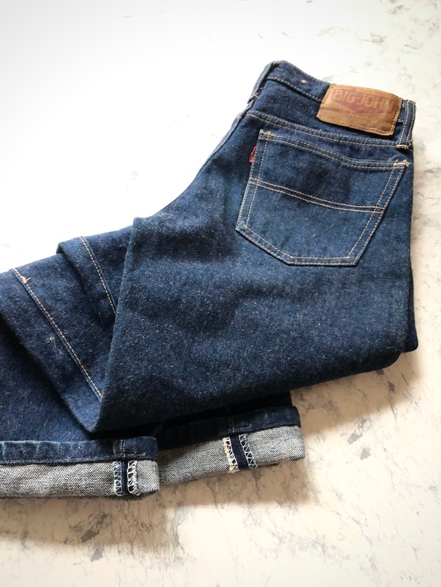 60s-70s BIG JOHN / RED-LINE 5PKT INDIGO DENIM STRAIGHT OLD VINTAGE 