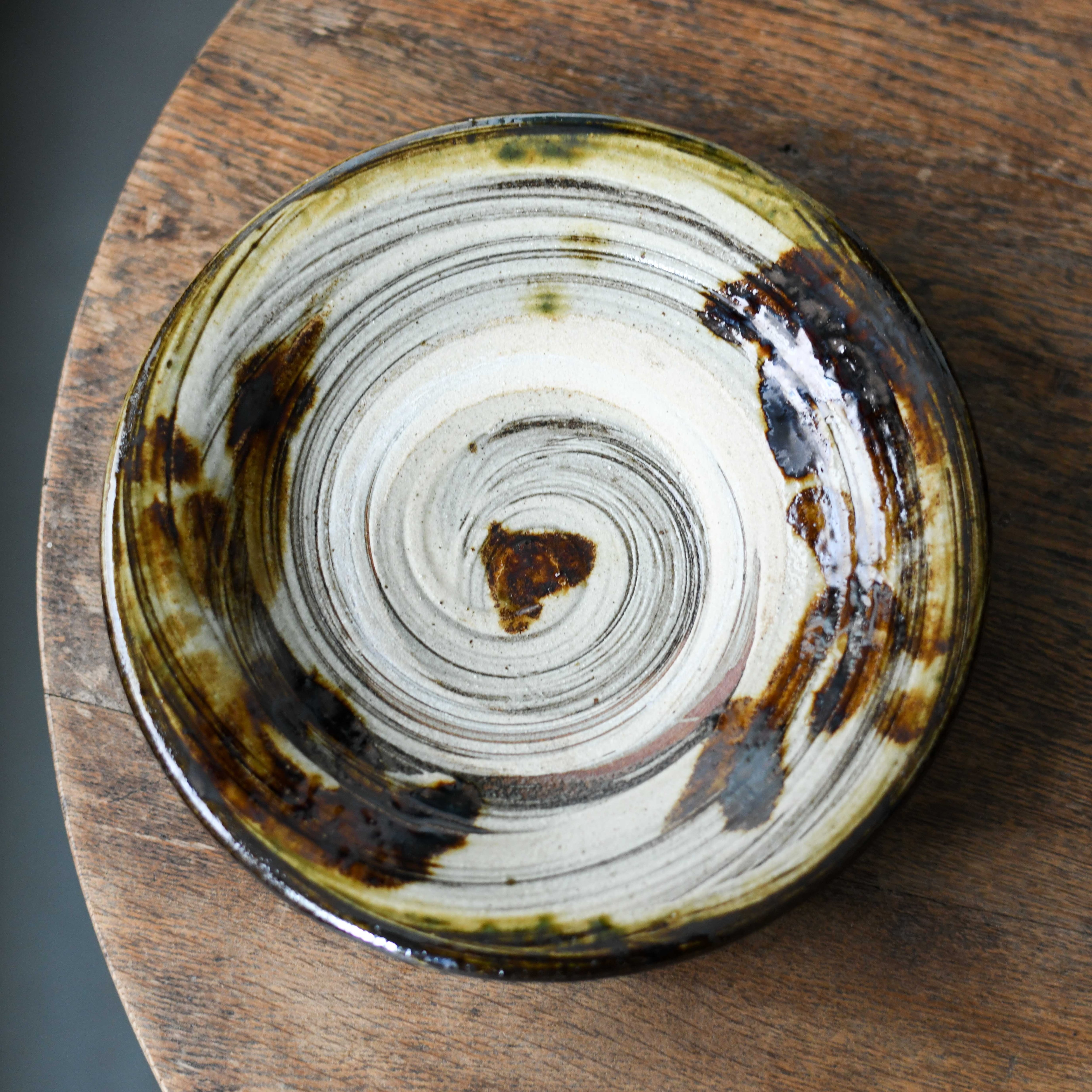 陶器 遠藤太郎 楕円鉢 二彩（緑） | Pay ID