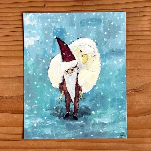 【出口かずみ】ポストカード・変形「クリスマスにとべない鳥」