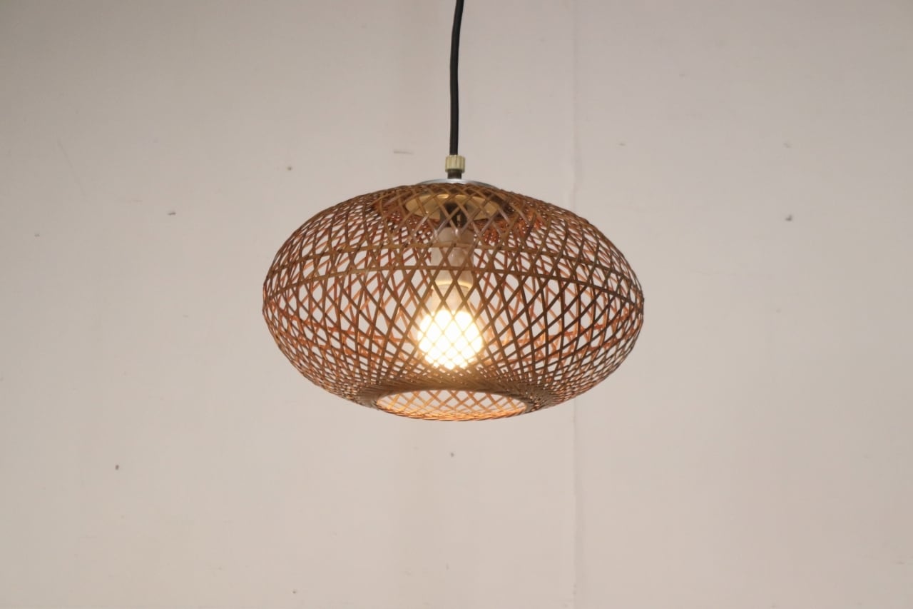 レトロ 竹細工 ペンダントランプ ライト 吊り下げ 照明 シェード 和