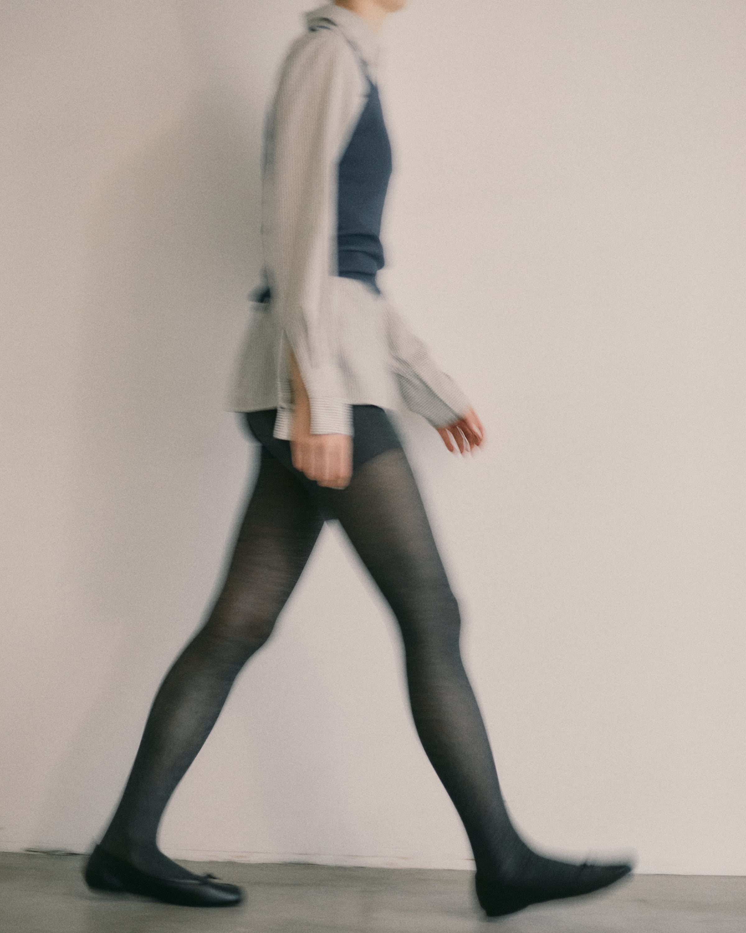 Ultra fine merinowool tights col.Medium gray