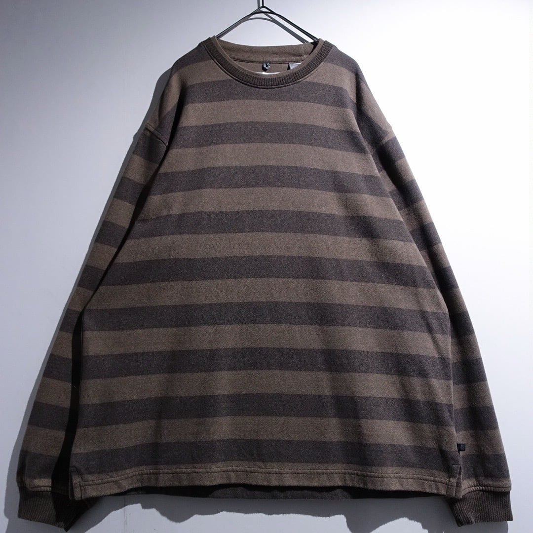 "GEOFFREY BEENE" Brown Border Pattern Design Sweat