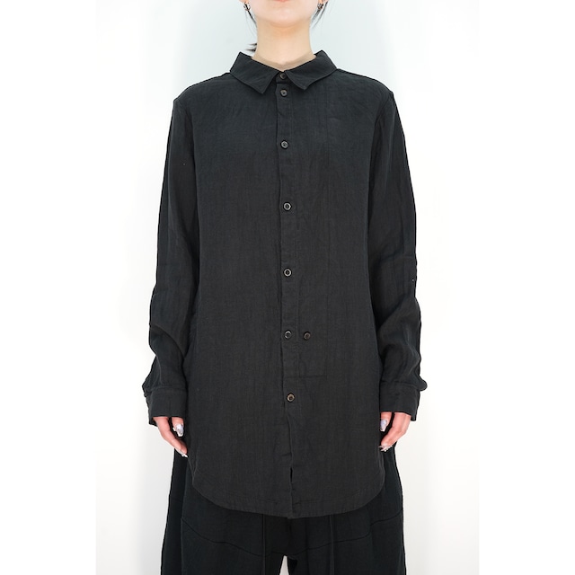 [Aleksandr Manamis] (アレクサンダーマナミス) 1230627 WIDE PLACKET SHIRT (BLACK)