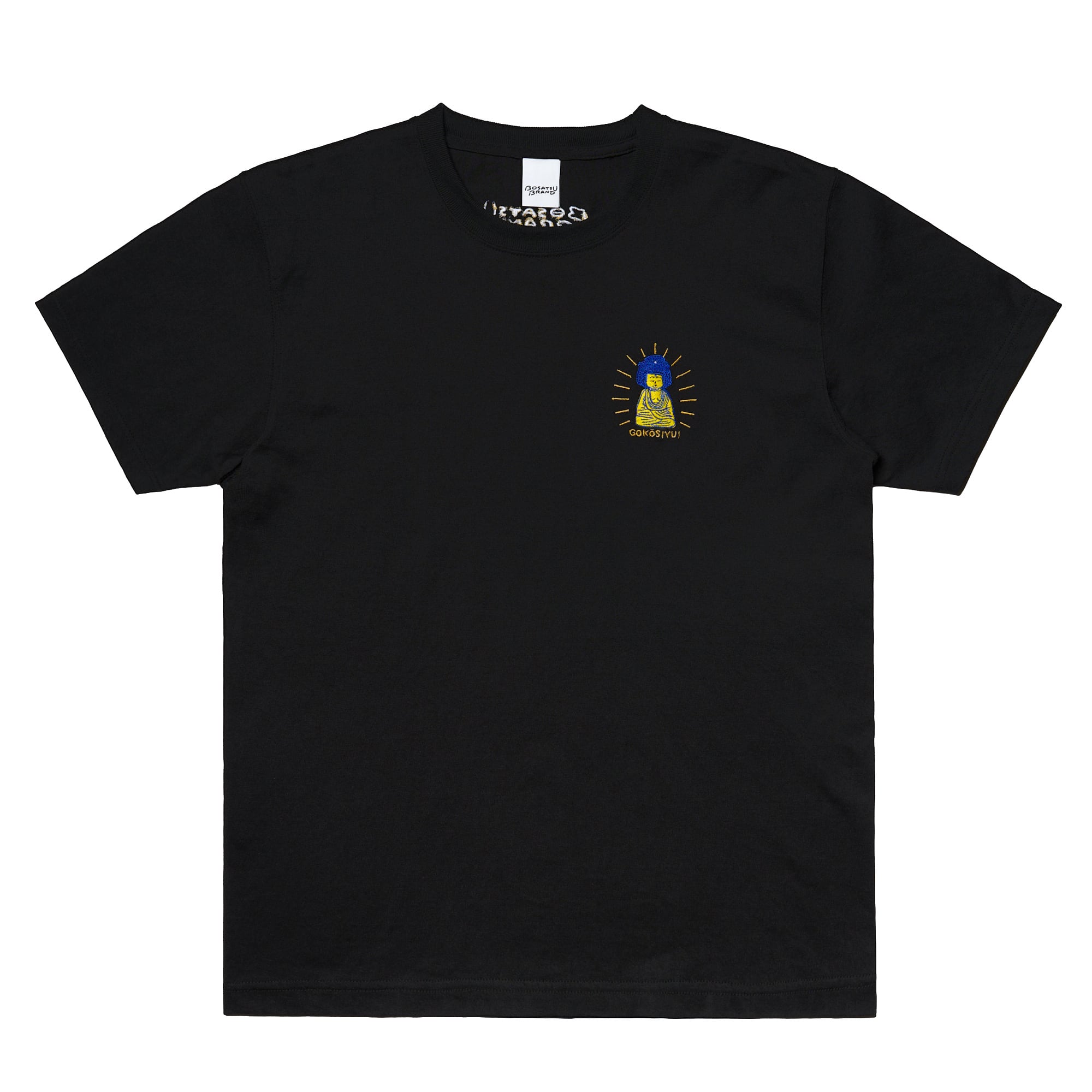 五劫思惟阿弥陀 仏像 オーセンティックスーパーTシャツ (刺繍) ブラック 7.1oz