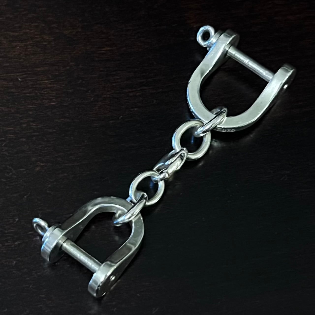 VINTAGE TIFFANY & CO. Double Shackle Key Chain Sterling Silver