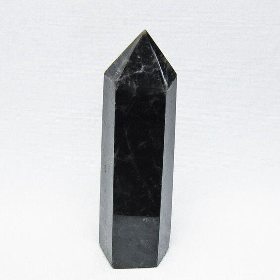 黒水晶 ポイント モリオン 六角柱 置物 一点物 152-4383