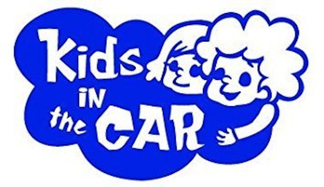 【カッティングシート】Kids in the Car  -子供が車に乗ってます- ブルー【Kids】