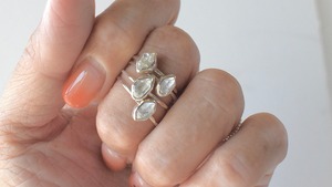 Harkimer diamond ネジネジ silver ring《silver925》【受注製作】