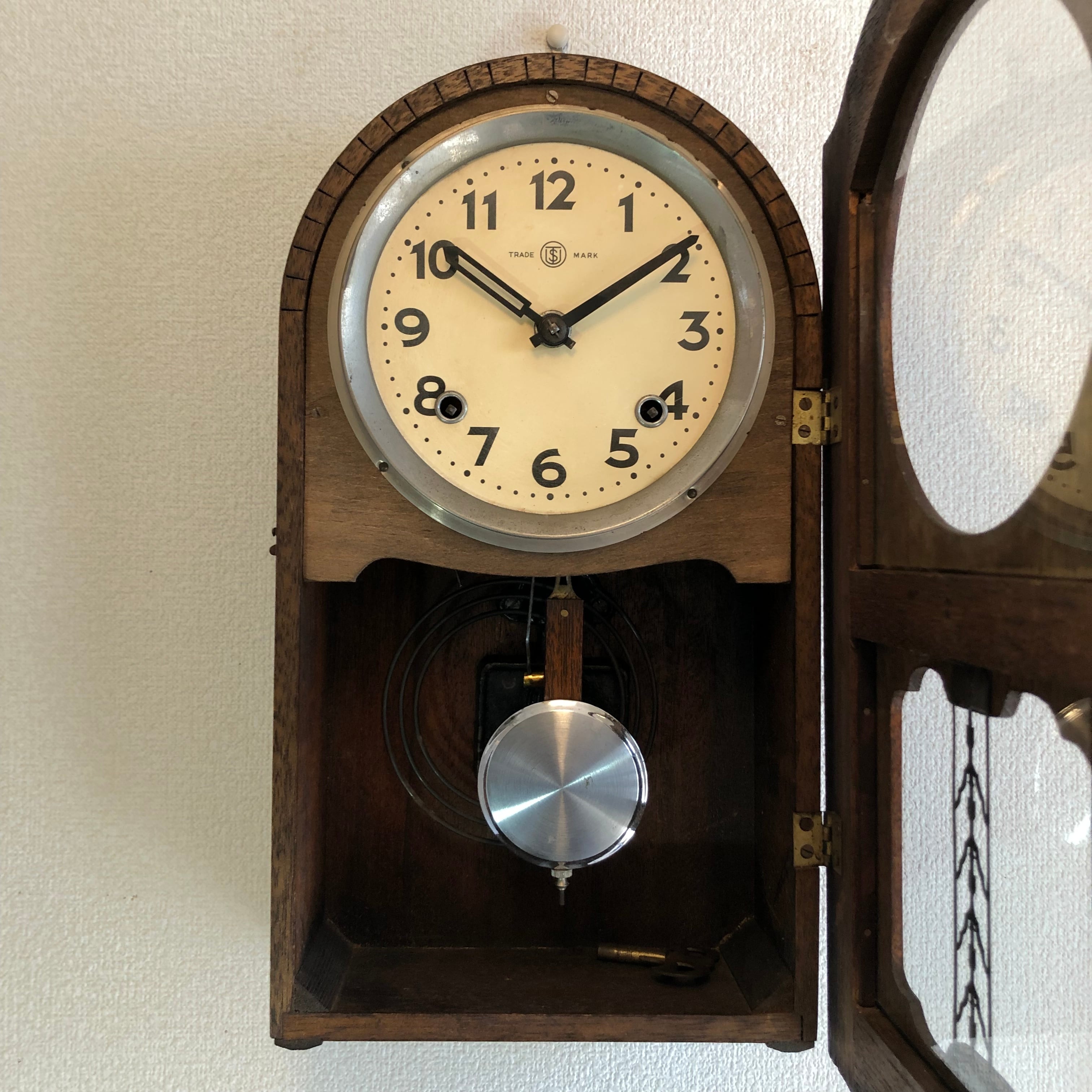 アンティーク 古時計 振り子時計 英工舎 昭和レトロ 掛時計 木製 古民家-