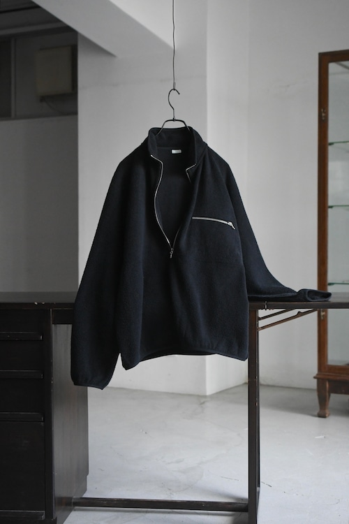 A.PRESSE / Vintage Silk Fleece Harf ZIP Jacket (Black)