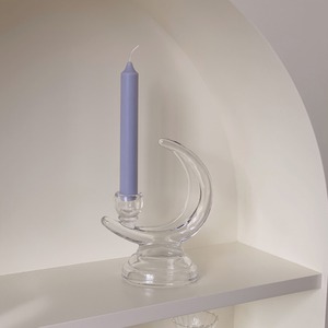 moon light crystal candle holder / ムーンライト クリスタル テーパー キャンドル ホルダー スタンド オブジェ 月 韓国 雑貨