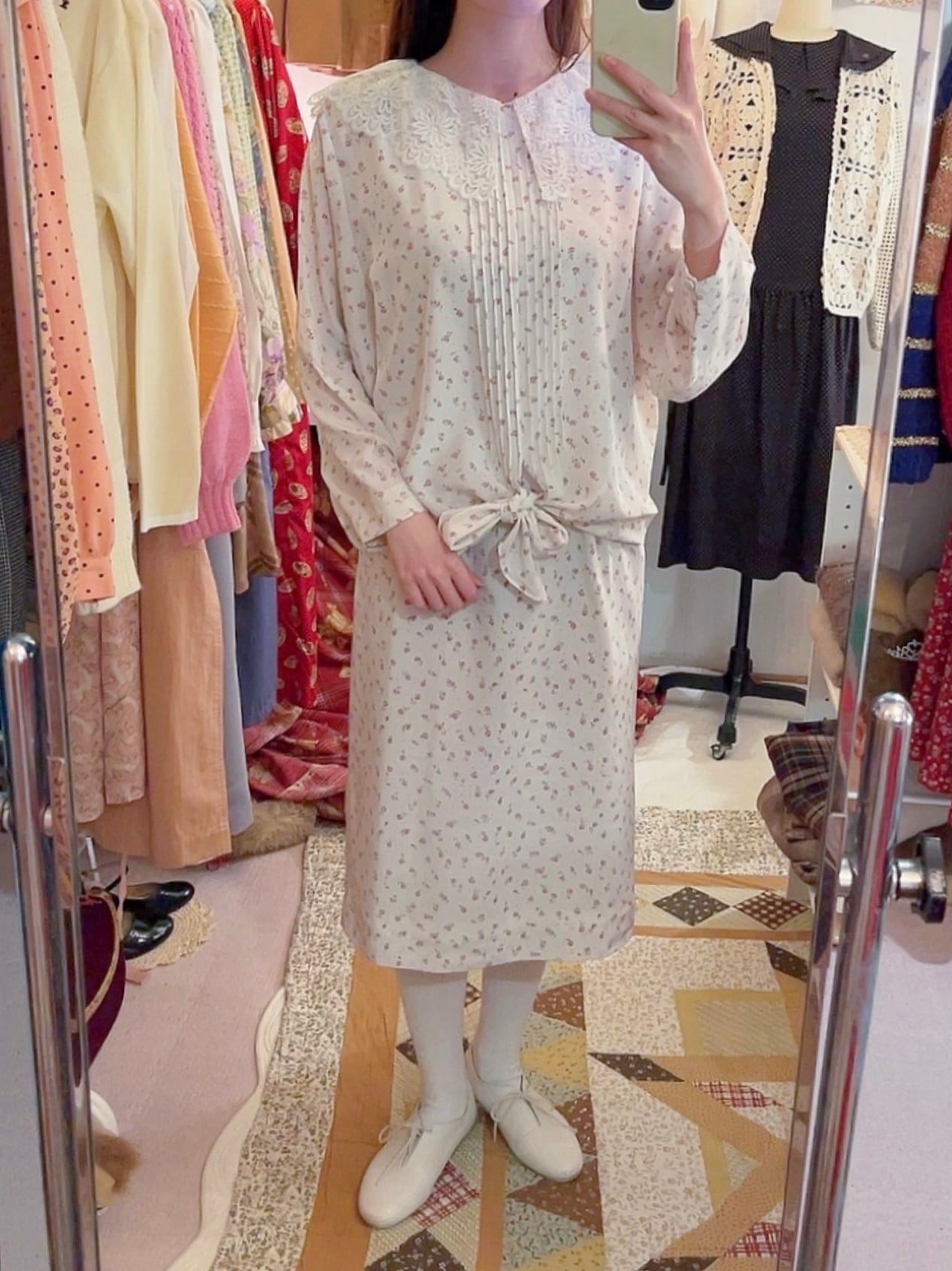 mini rose lace collar separate one-piece