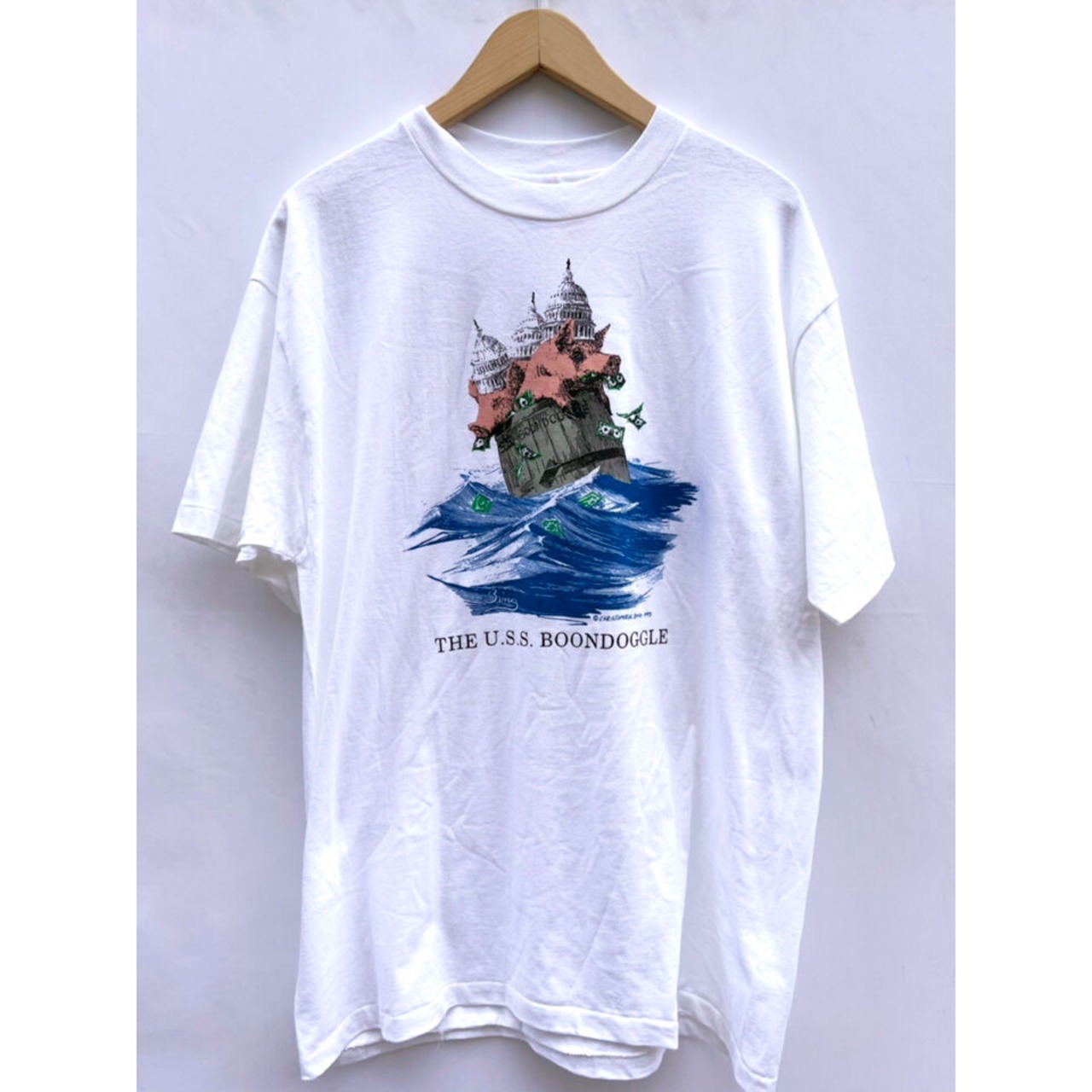 90s "DEAD STOCK"  THE U.S.S. BOONDOGGLE Art Tee MADE IN USA  Size XL