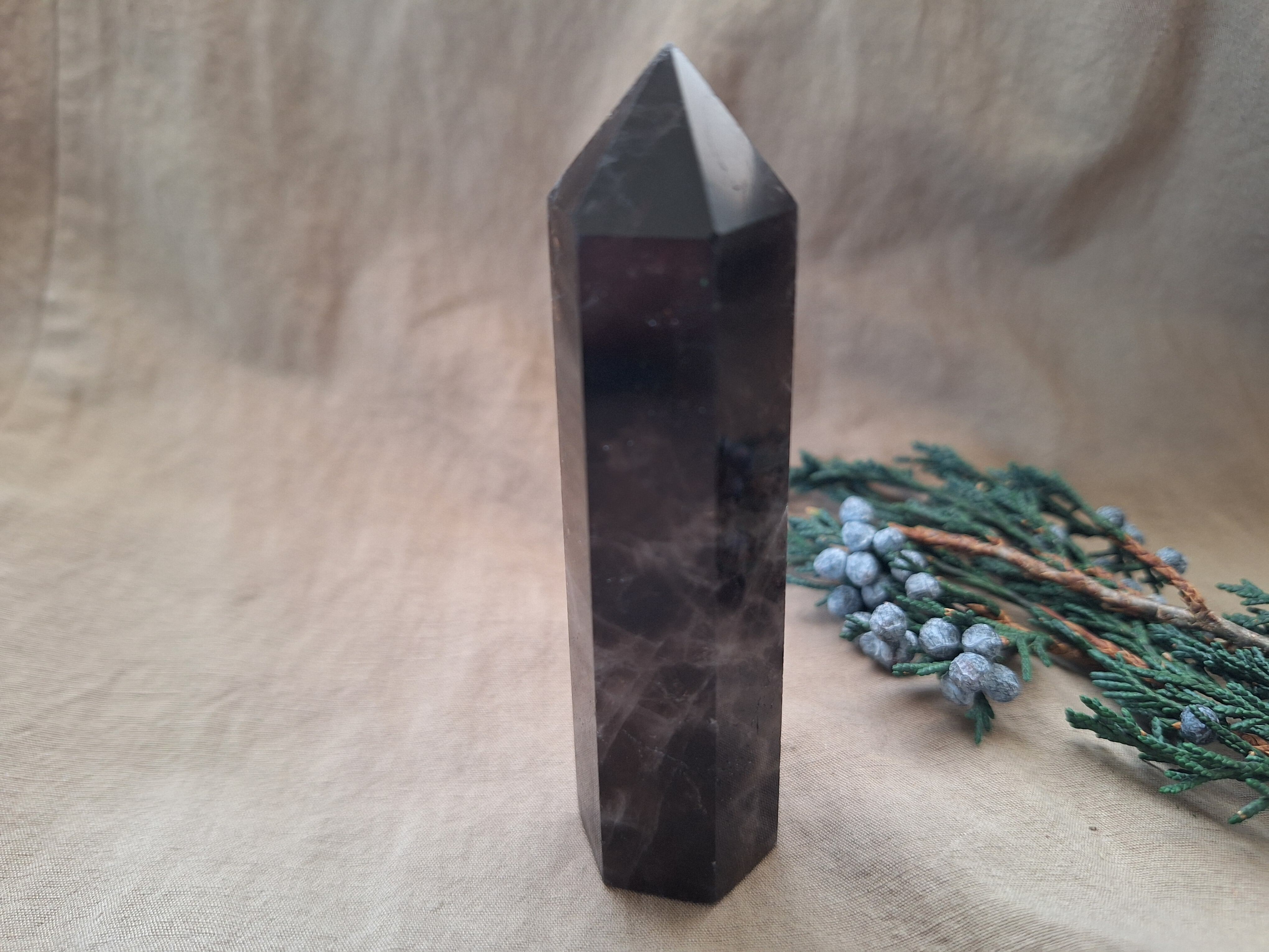 モリオン （黒水晶） 六角柱 ポイント （ 80～90g ） ⑫ | Clear