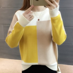 トップス レディース 送料無料 4色 ニット ニットソー 長袖ニット クルーネック  スリット オーバーサイズ 細身 スリム パッチワーク 切り替え ルーズ おしゃれ スタイル 小顔見せ 着痩せ 体形カバー インスタ トレンド きれいめ  かわいい スポーティー アクティブ キュート バイカラー ホワイト ブラック 女子会 お出かけ デコルテ スポーツ モノトーン 白黒 モノクロ フリーサイズ ゆったり 萌袖 透け感  ざっくり アウトタグ こなれ感 しましま セーター