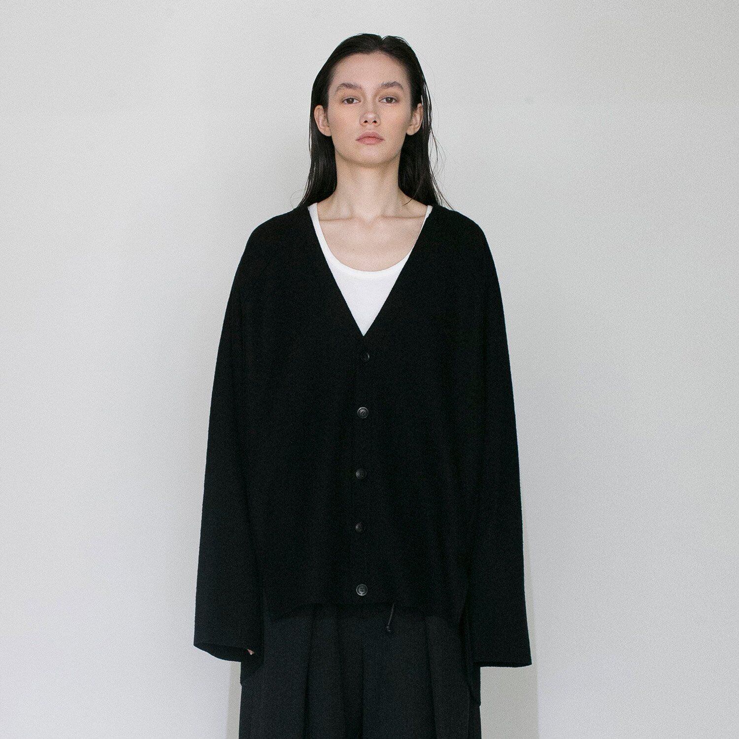 VOAAOV WOOL RING JERSEY Cardigan (black) VOCD-I91 | IAAAM ONLINE STORE