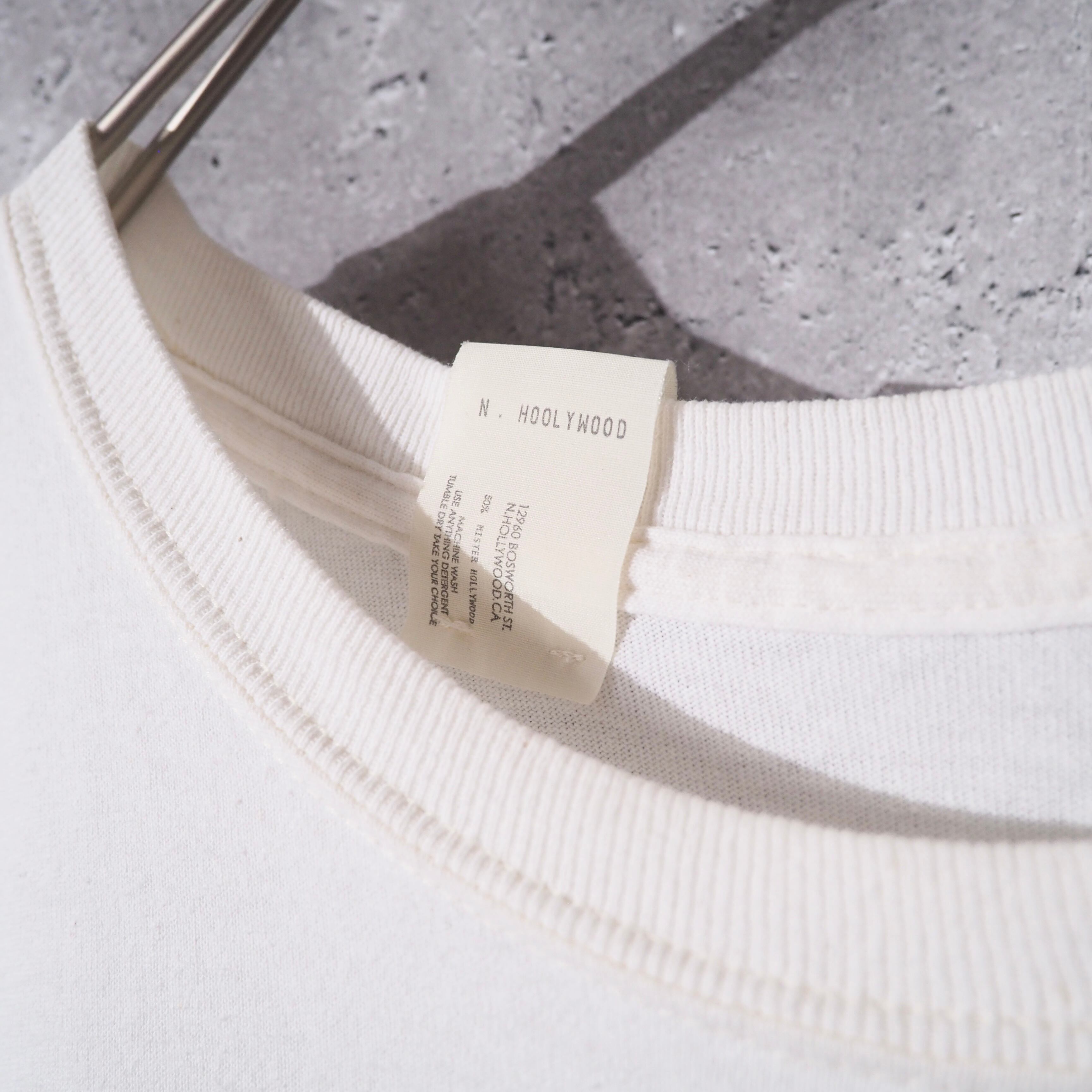 " N.HOOLYWOOD " Walrus Burger Graphic printed Over silhouette White Tee