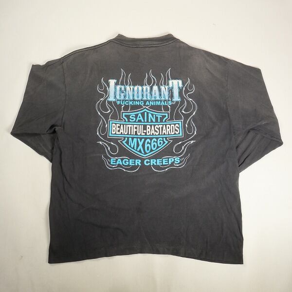 SAINT MICHAEL (セントマイケル)24AW LS TEE BTFL SAINT MICHAEL セント マイケル 24AW LS TEE/LOVE UR SAINT / WHITE