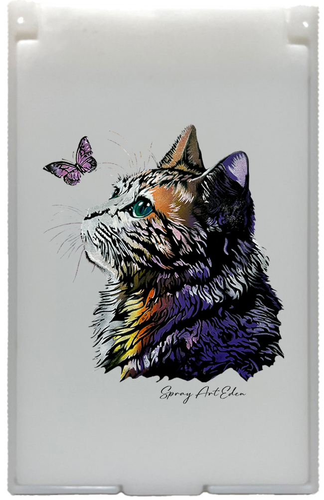 ミラー 大(白)】20446B. ムラサキ猫 | スプレーアートエデンショップ