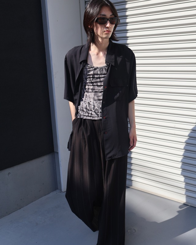 box silhouette drape short sleeve shirt