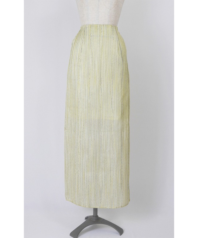 S-02 Slub Stripe Skirt <YELLOW Stripe>
