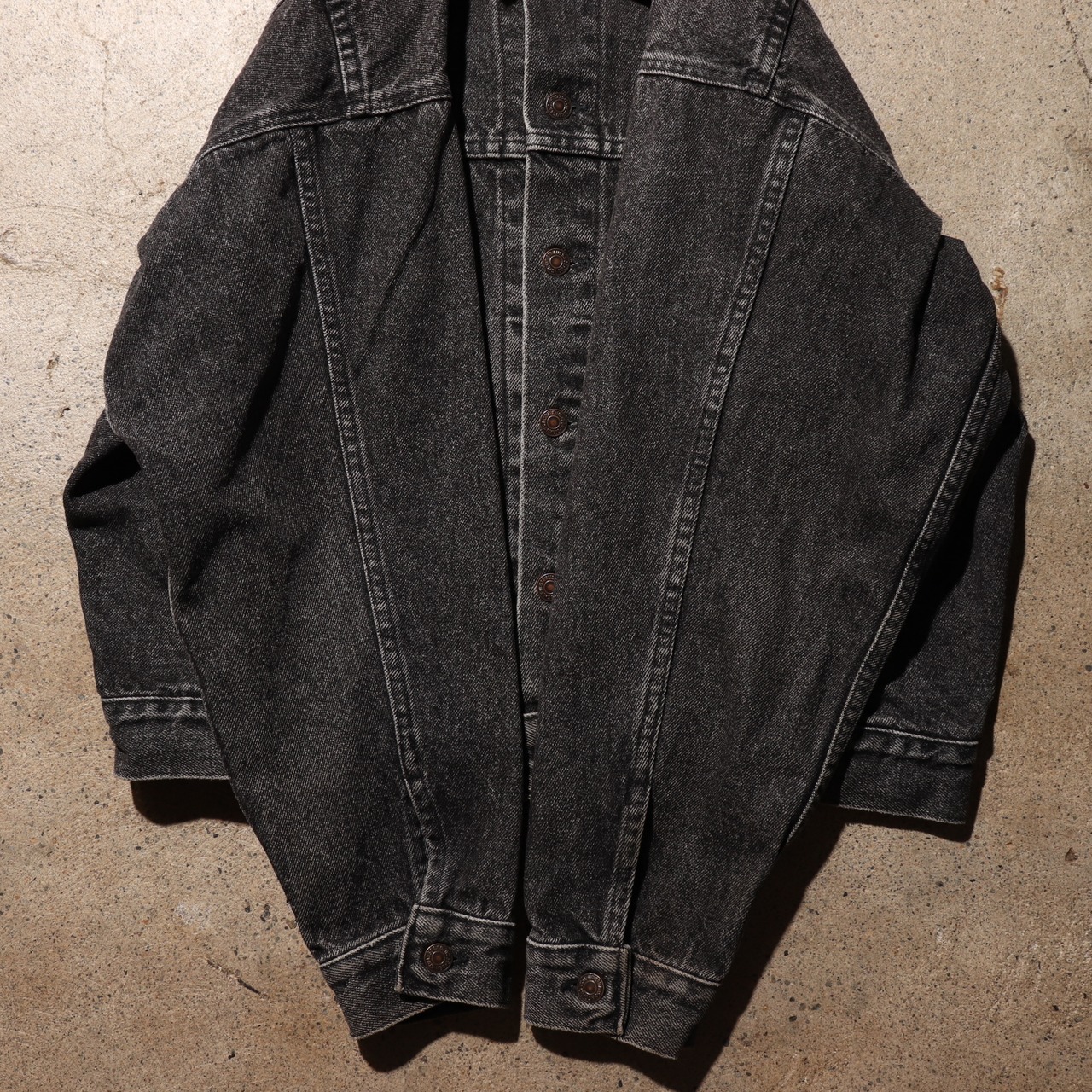 美品 L 先染め Levi's 70507 USA ブラックデニムジャケット 黒 リーバイス