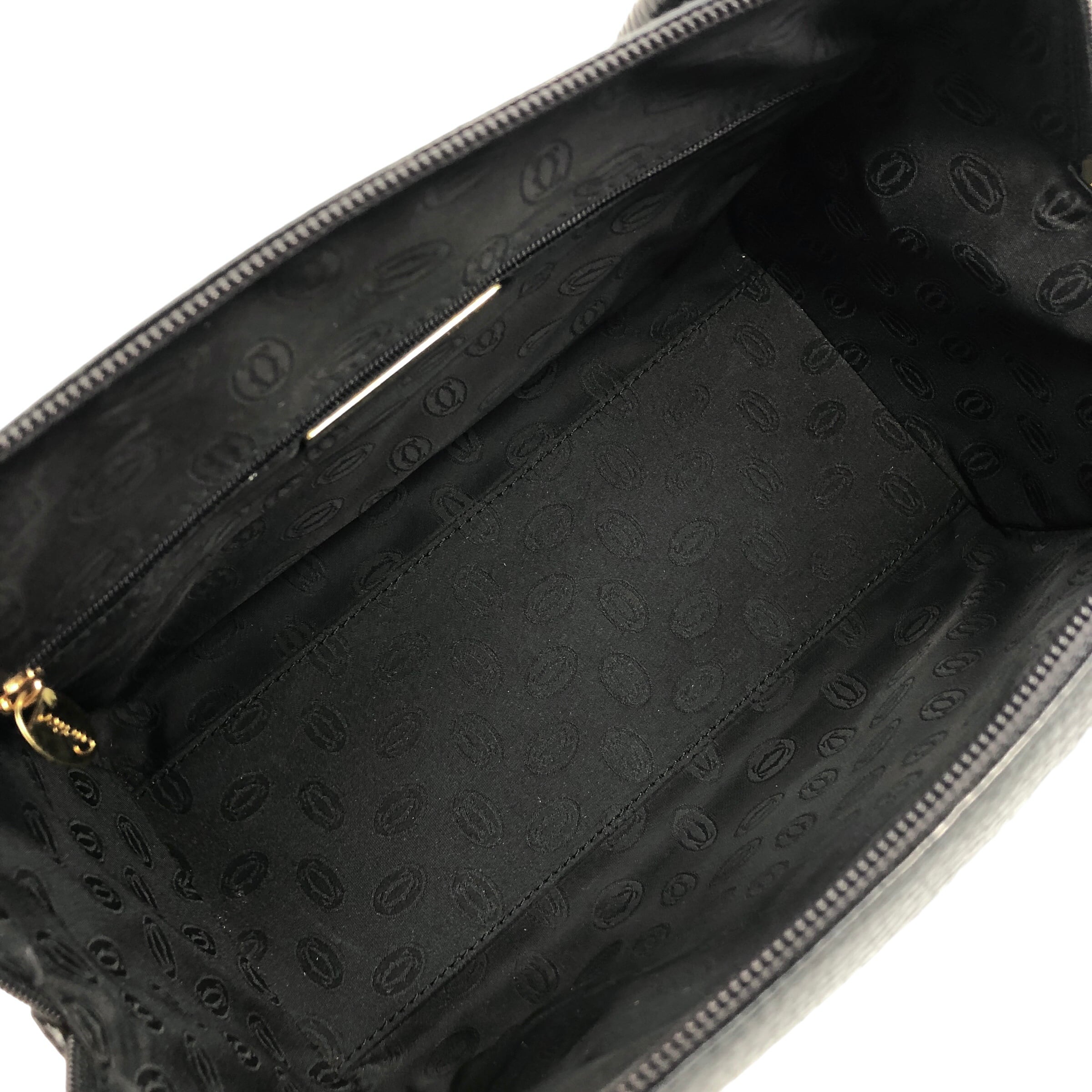 Cartier カルティエ ハンドバッグ ブラック ダブルC レザー Cartier カルティエ ハンドバッグ ブラック ダブルC レザー