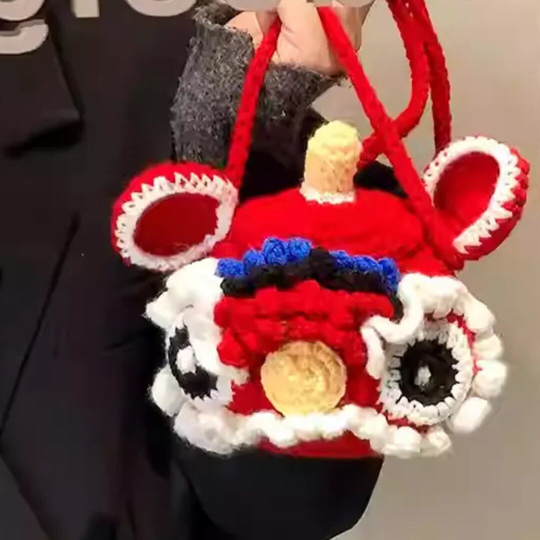 Cute Lion Dance Knit Bag (CF039)