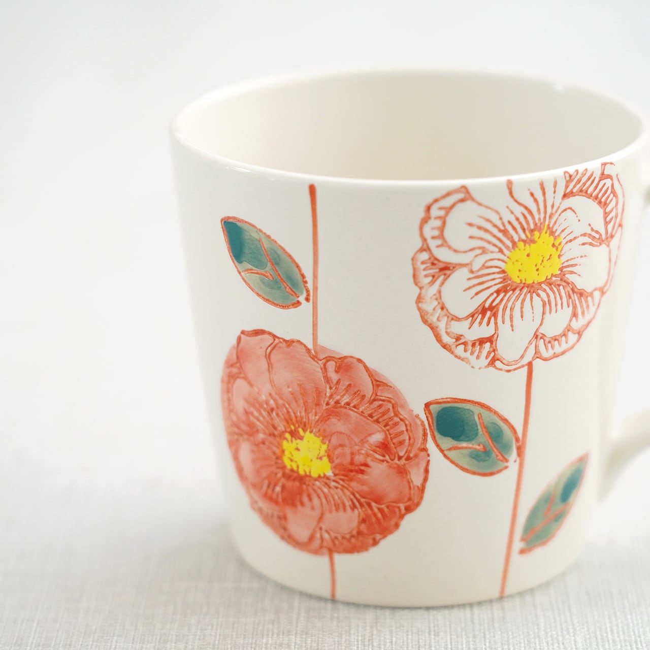 花かざり マグカップ（青・赤） | 菊祥陶器／工房祥sho～ Kikusho