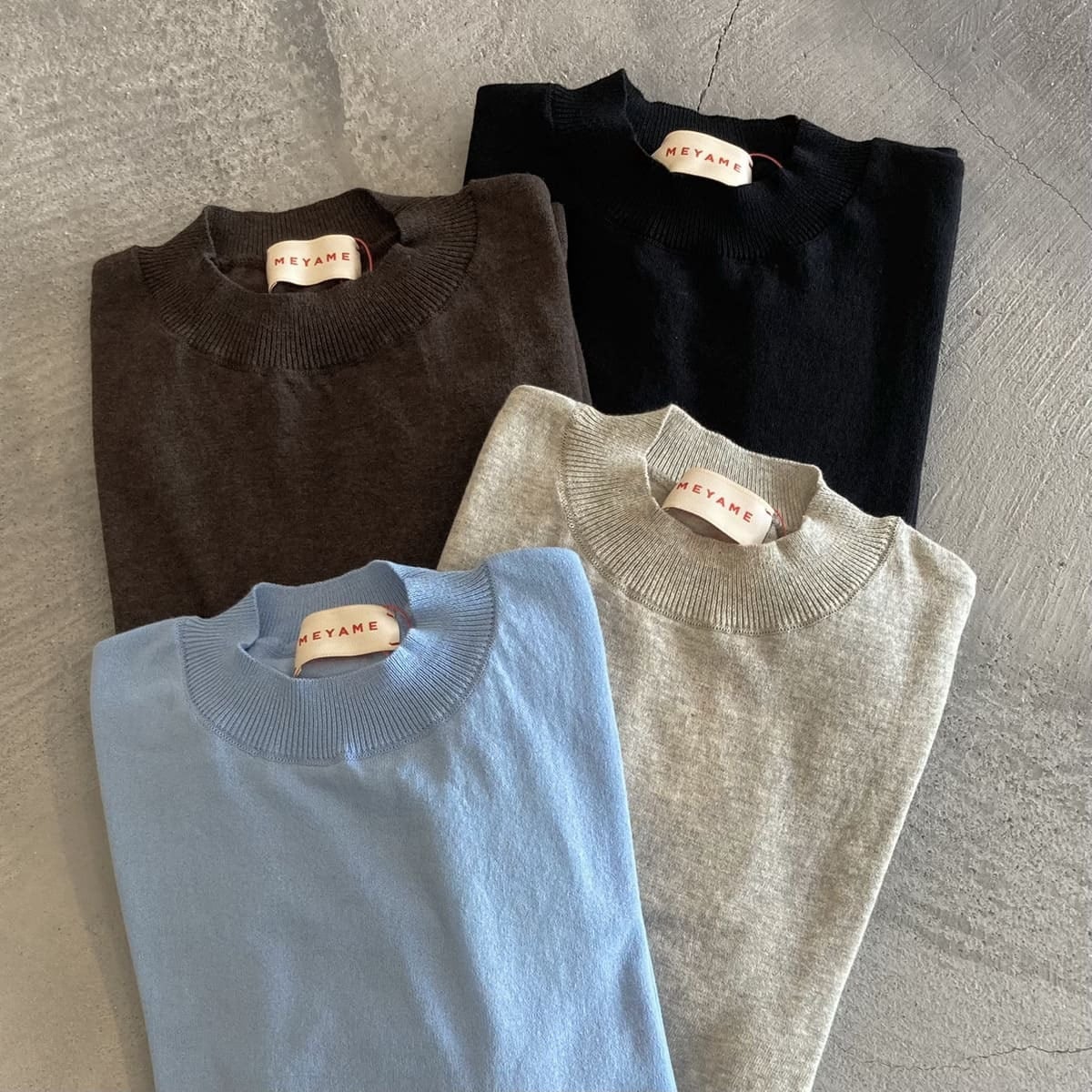 MEYAME】COTTON KNIT TEE コットンニットTシャツ メヤメ MEY-1268
