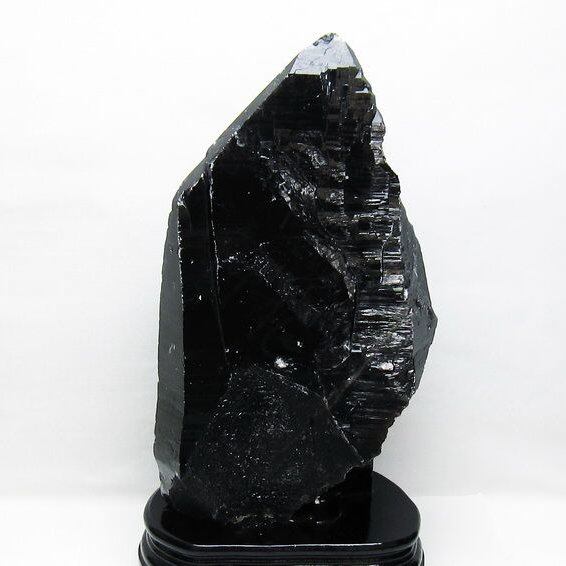 7.3Kg モリオン 原石 黒水晶 原石 山東省産 台座付属 一点物 191-532