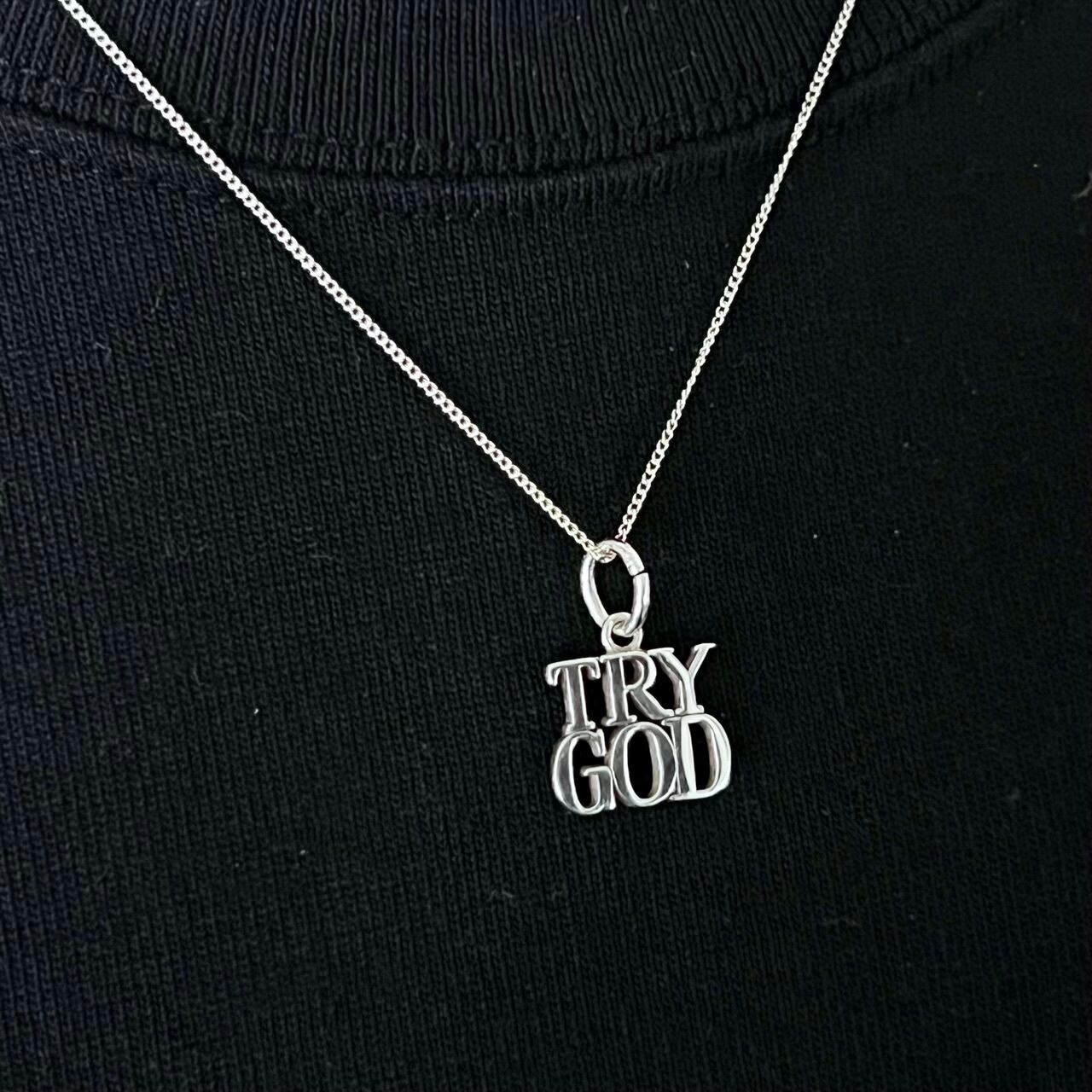 VINTAGE TIFFANY & CO. TRY GOD Charm Necklace Sterling Silver