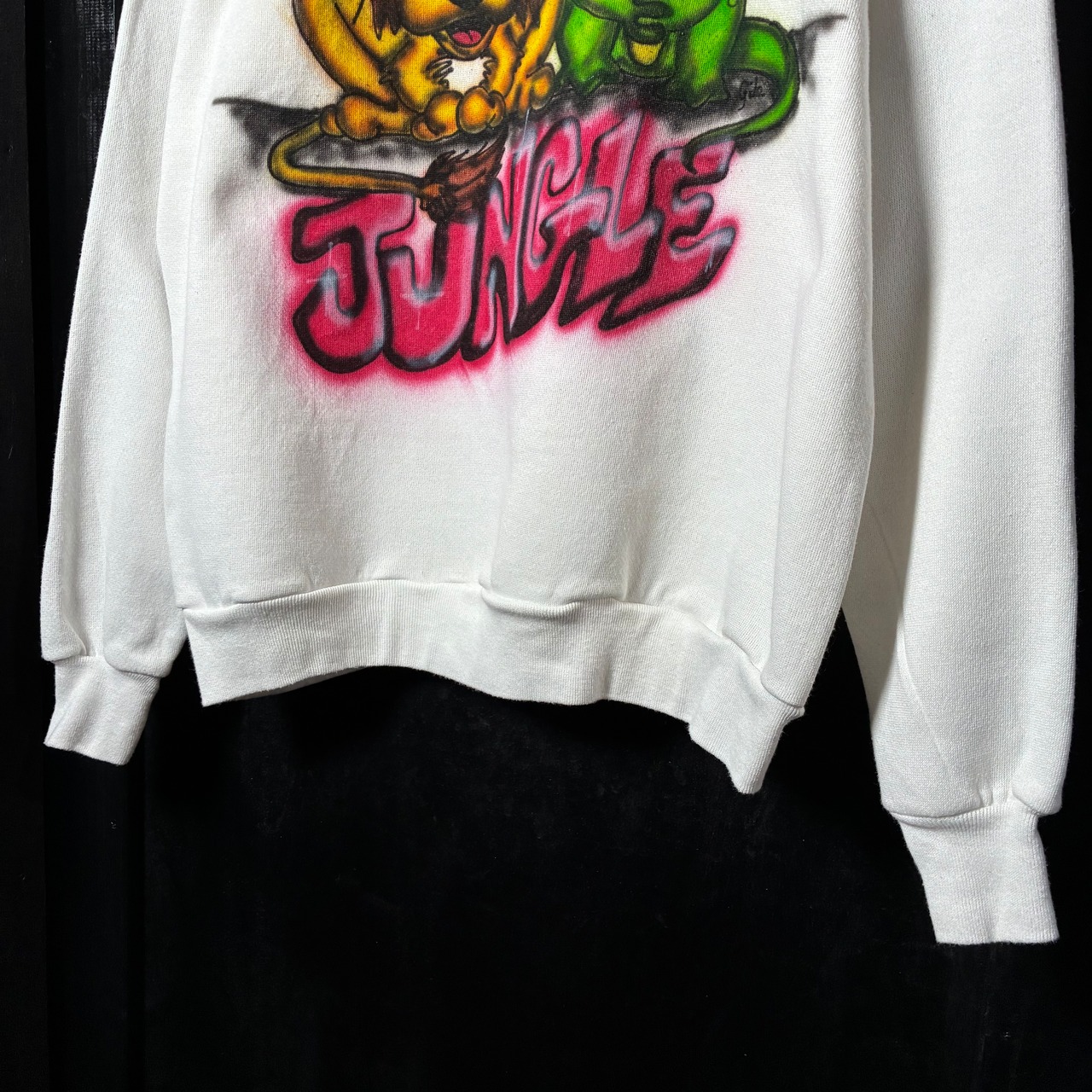 90s USA製 TULTEX ハンドペイントヴィンテージスウェット　グラフィック　ラグラン　白