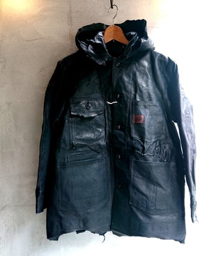 GOODKARMA DEVELOPMENT Leather  Chore  Coat "HELL'S KITCHEN"  BLACK size1