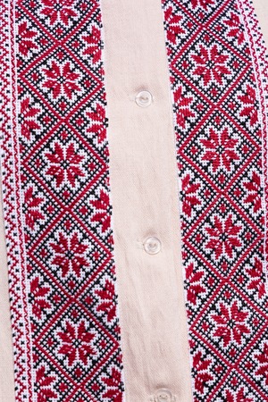 ウクライナ刺繍ヴィシヴァンカ　手刺繍　ボヘミアンリネン　レディース・フリーサイズ