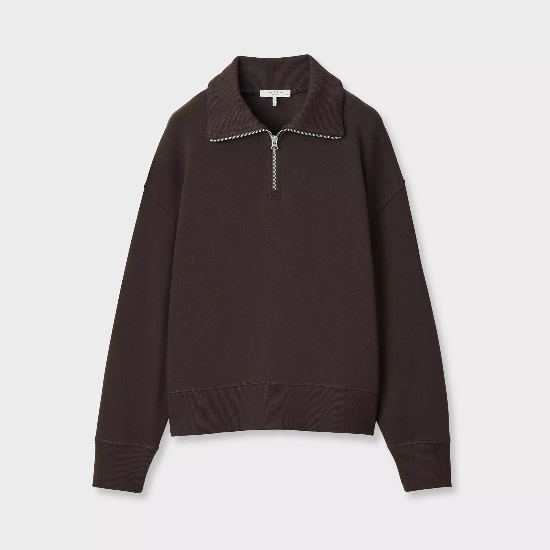 rag&bone THE EVERYDAY TERRY HALF ZIP ESPRSO