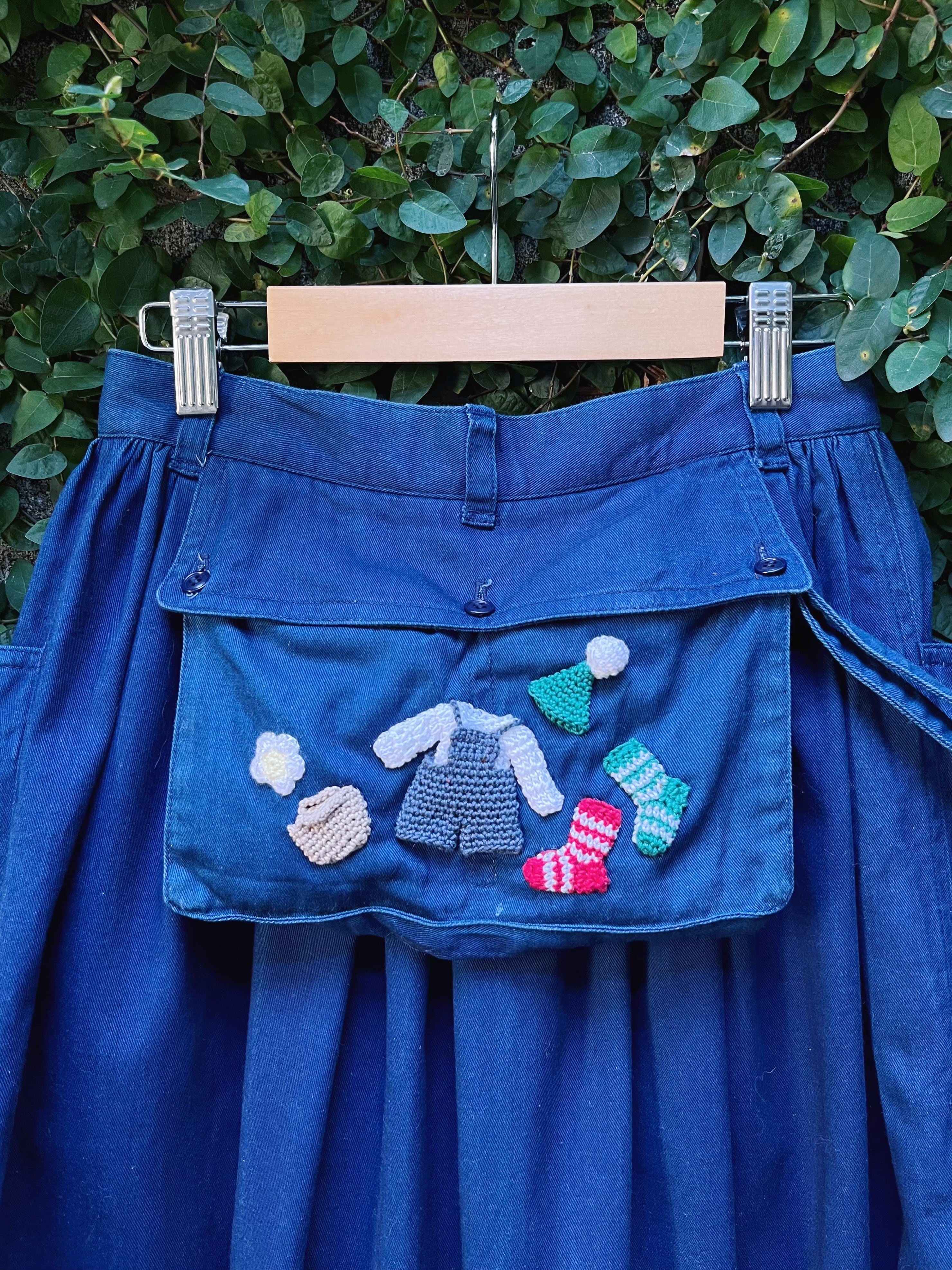 remake ✂︎ flower picking back pocket skirt