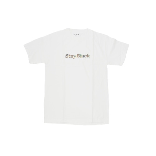 Stay Black Camo Logo Tee- White