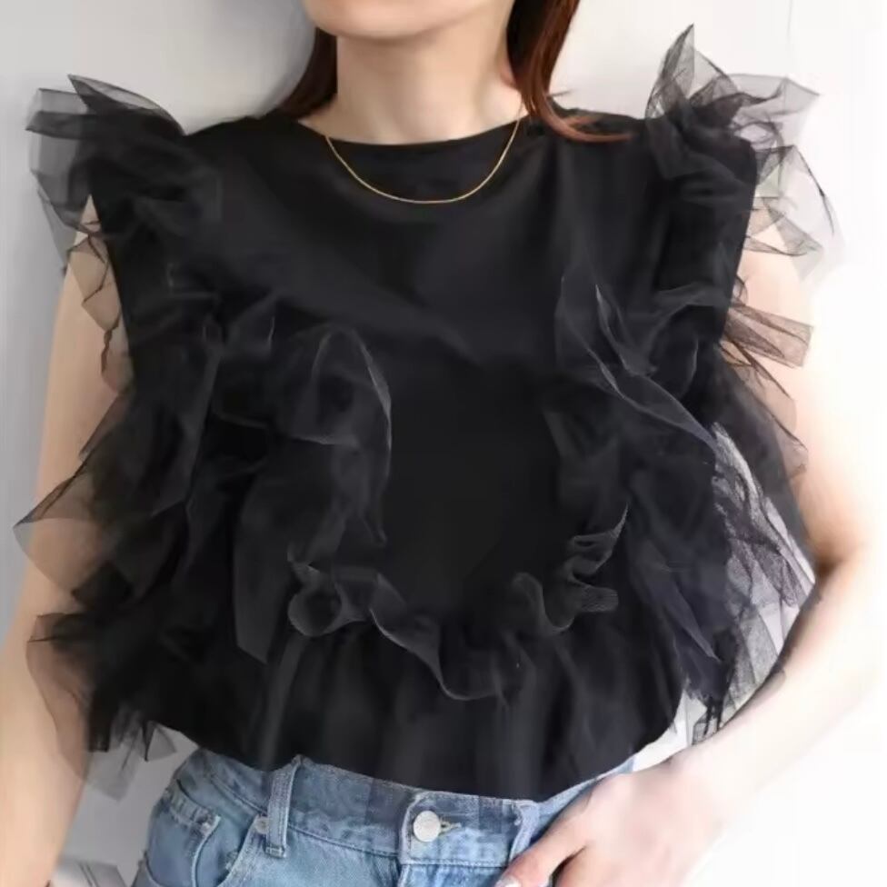 frills tulle 3way tops
