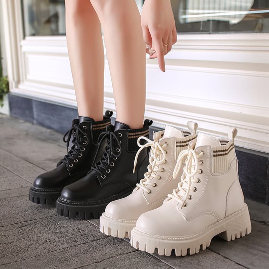 ソックス風サイドゴアショートブーツ 00044