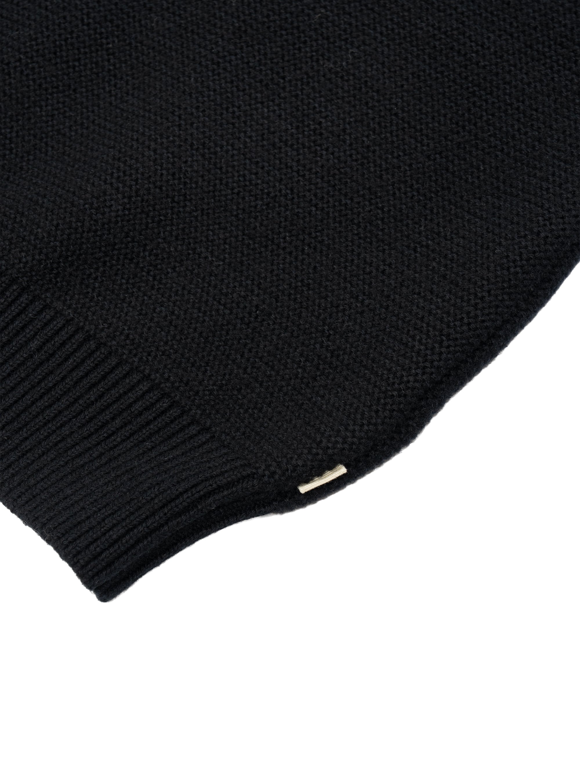 Cotton Wool V-neck Knit Vest (black) | OVY