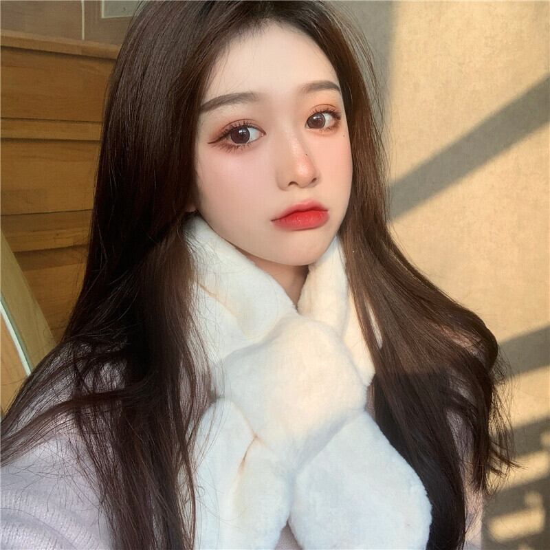 ファースカーフ ウィンター 冬物 ブラックストロベリース79988114670