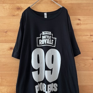 【CANVAS】FORTNITE ロゴ Tシャツ フォートナイト BATTLE ROYALE ナンバリング XL ビッグサイズ US古着