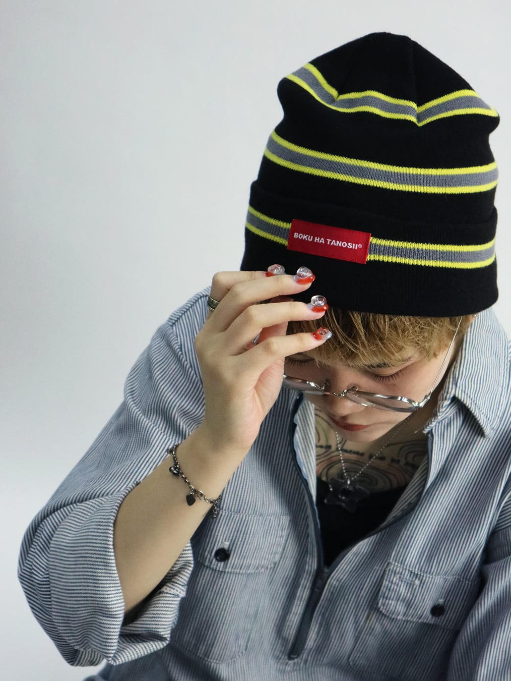 BOKU HA TANOSII ／ ボクタノマルチボーダーニットCAP 