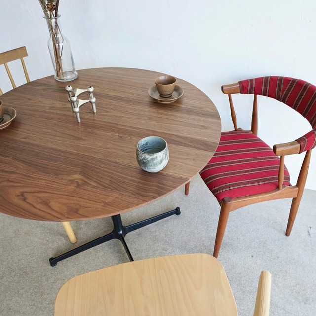 直径90cm ダイニングテーブル 丸テーブル ウォールナット 無垢 ラウンドテーブル 丸 高さ指定可 WALNUT