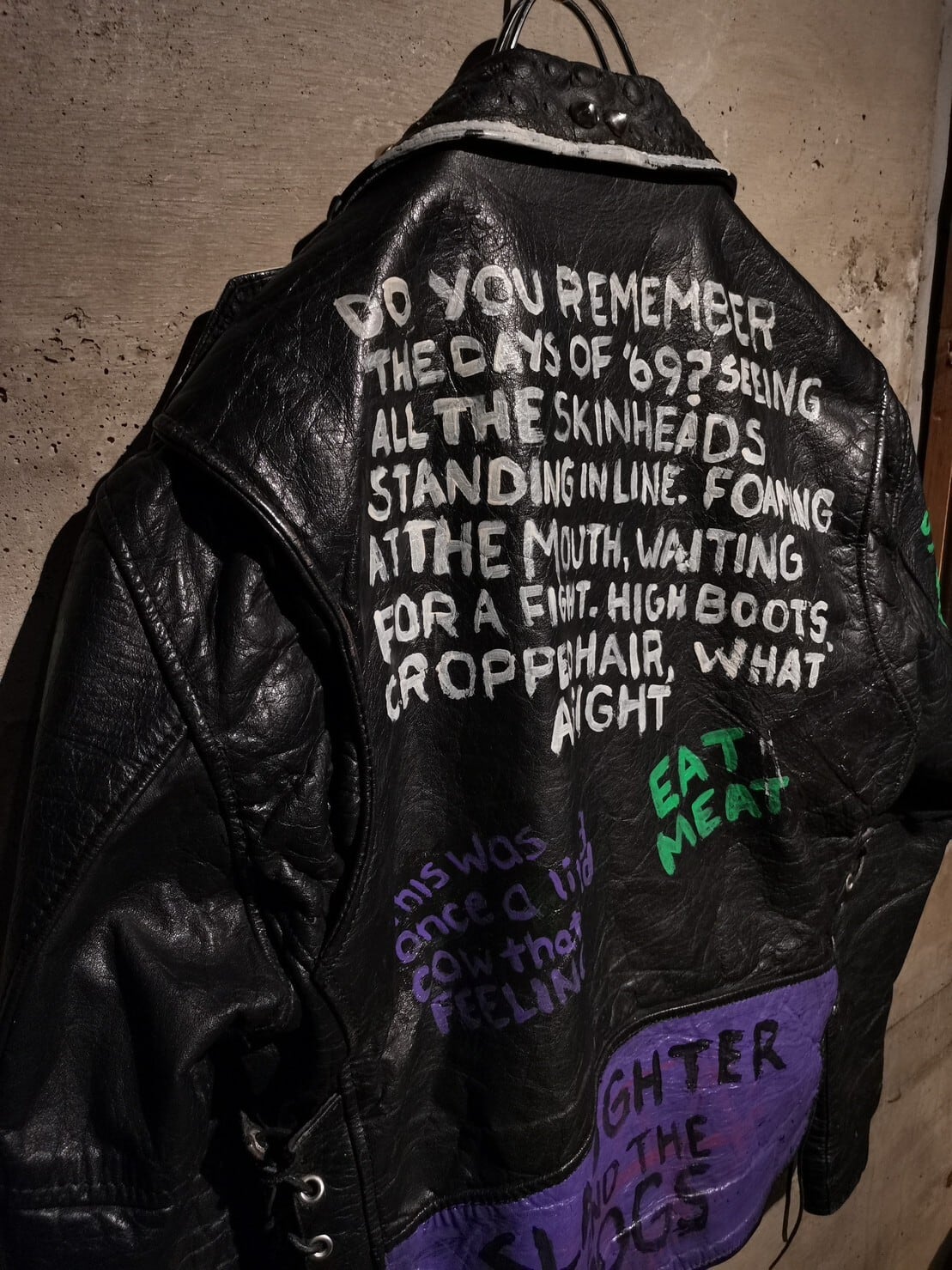 Caka】Special Hand Paint & Studs Punk Custom Vintage Leather