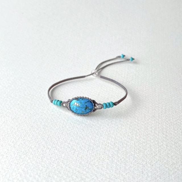 【お客様オーダー品】ターコイズのマクラメ編み 天然石ブレスレット