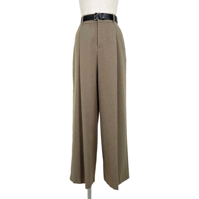 ベルト付きフロントタックワイドパンツ646619-094}
