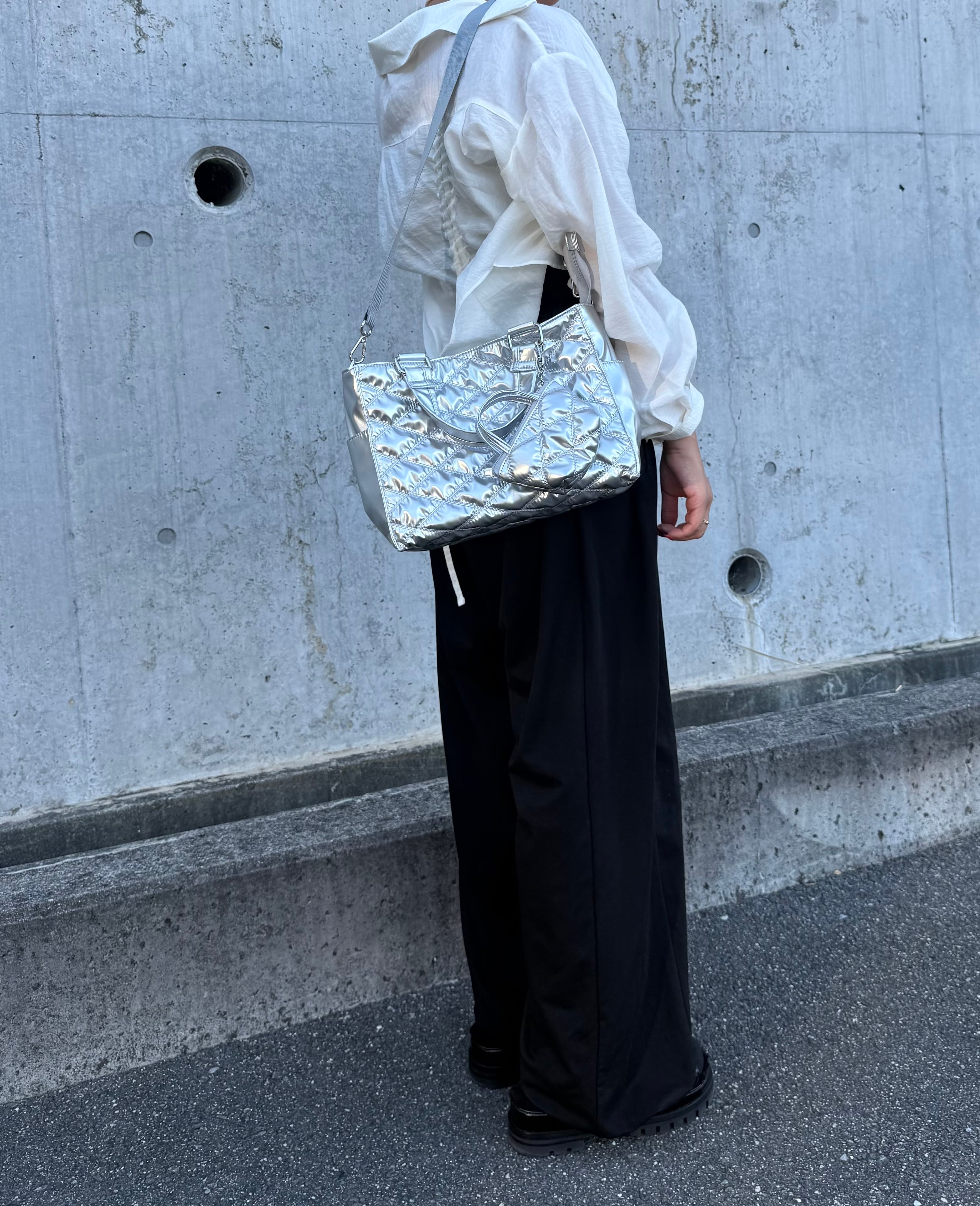 soleile ソレイル　スクエアシルバーバッグ　2WAYショルダーバッグ スクエアシルバーバッグ | soleile